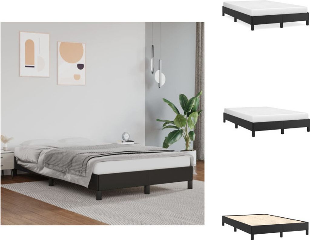 vidaXL Bettgestell Schwarz 120x200 cm Kunstleder - Betten & Bettgestelle