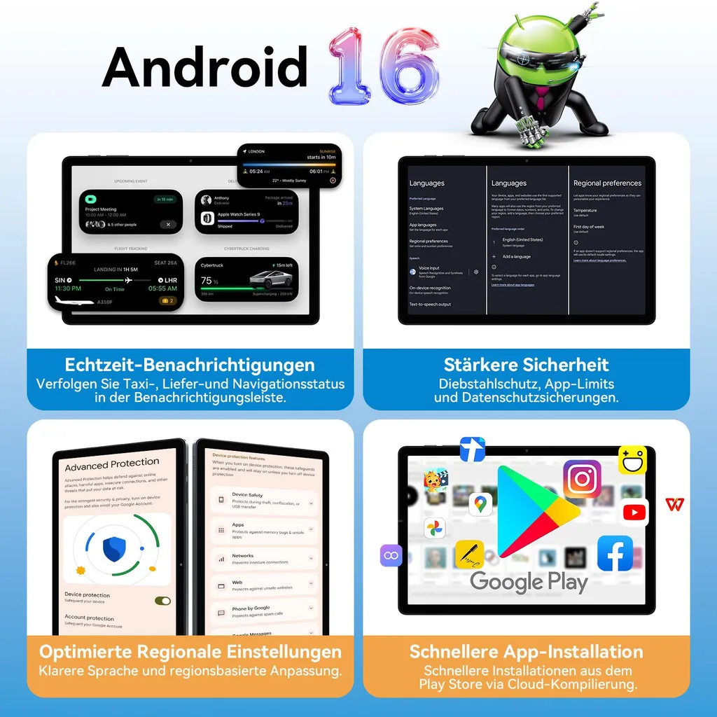 Zenva T90 Tablette 11 Pouces Android 16 - 24Go RAM 128Go ROM Widevine L1 - 3
