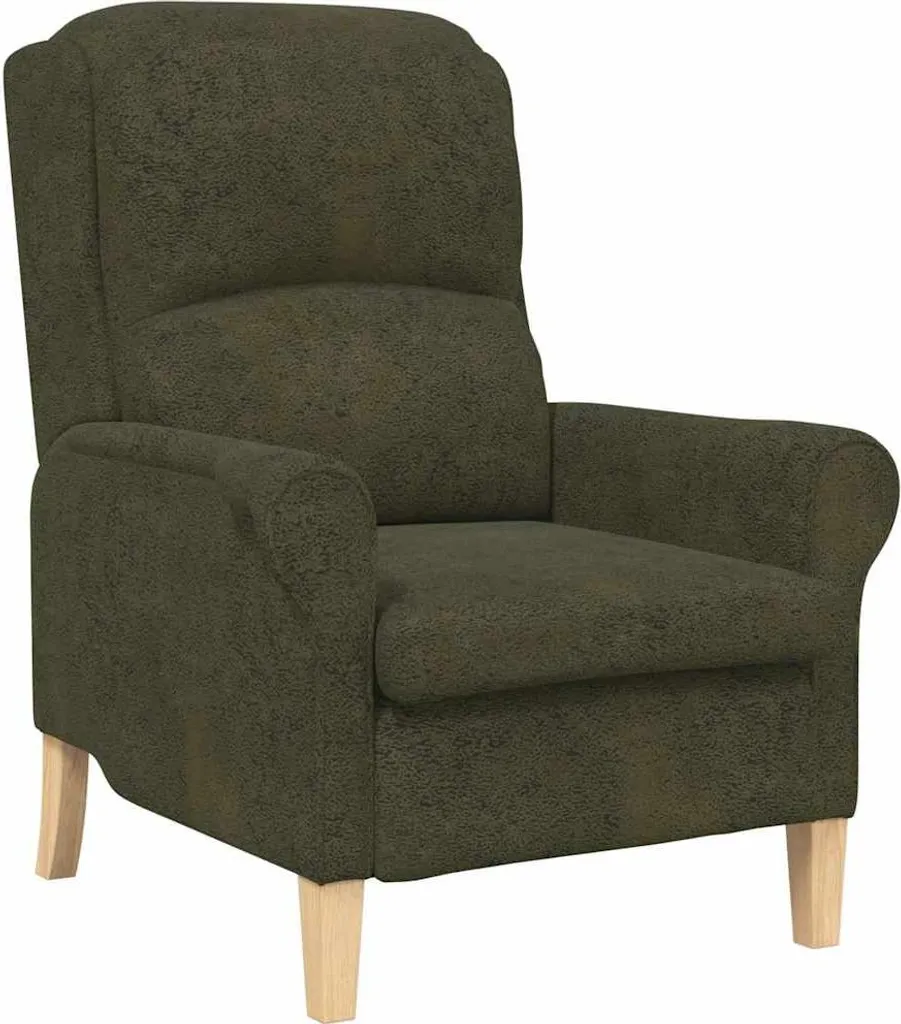 Fauteuil Similicuir Vert Armée 76x94x102 cm avec Assise Rembourrée