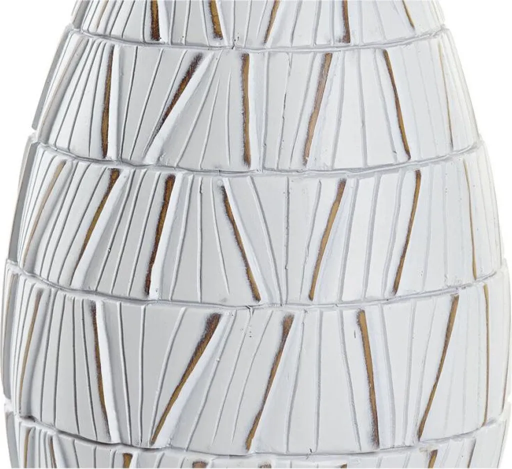 Vase DKD Home Decor Blanc en Résine Moderne - Dimensions 18 x 18 x 50 cm