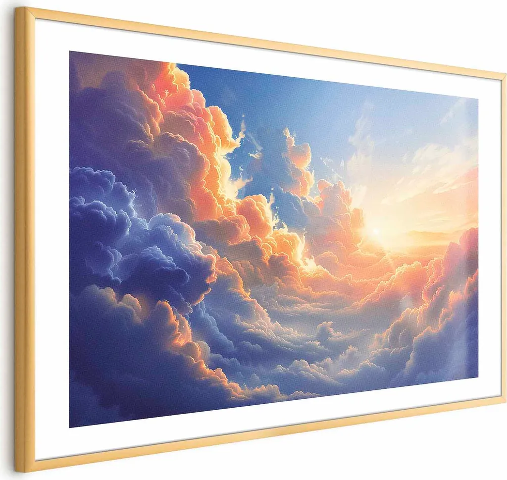 Quadro Sinfonia di Colori 60x40 cm Cornice Oro Luxury per Interni