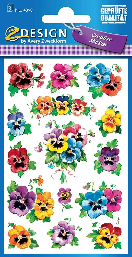 Décoration facile : 45 Autocollants Pensées Avery 4398 pour tout support