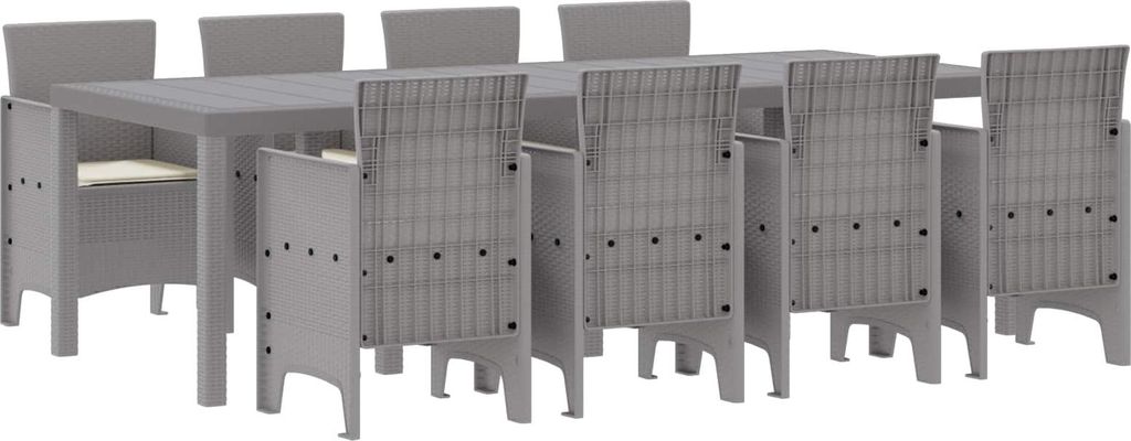 Garten Essgruppe 9 pcs Weiß Polypropylen