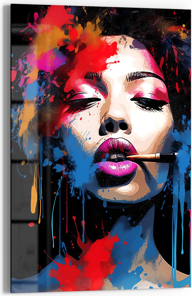 DEQOART Glasbild Echtglas 40x60 cm 'Visuelle Poesie' Wandbild Bild modern Deko