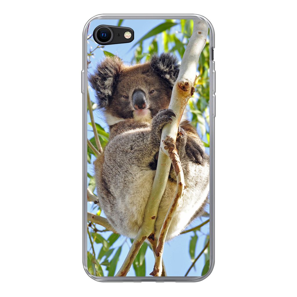 MuchoWow Handyhülle Schutzhülle Hülle für iPhone 7 Koala - Luft - Kinder - Jungen - Mädchen Silikon Softcase Handy Hülle - Kartenhalter