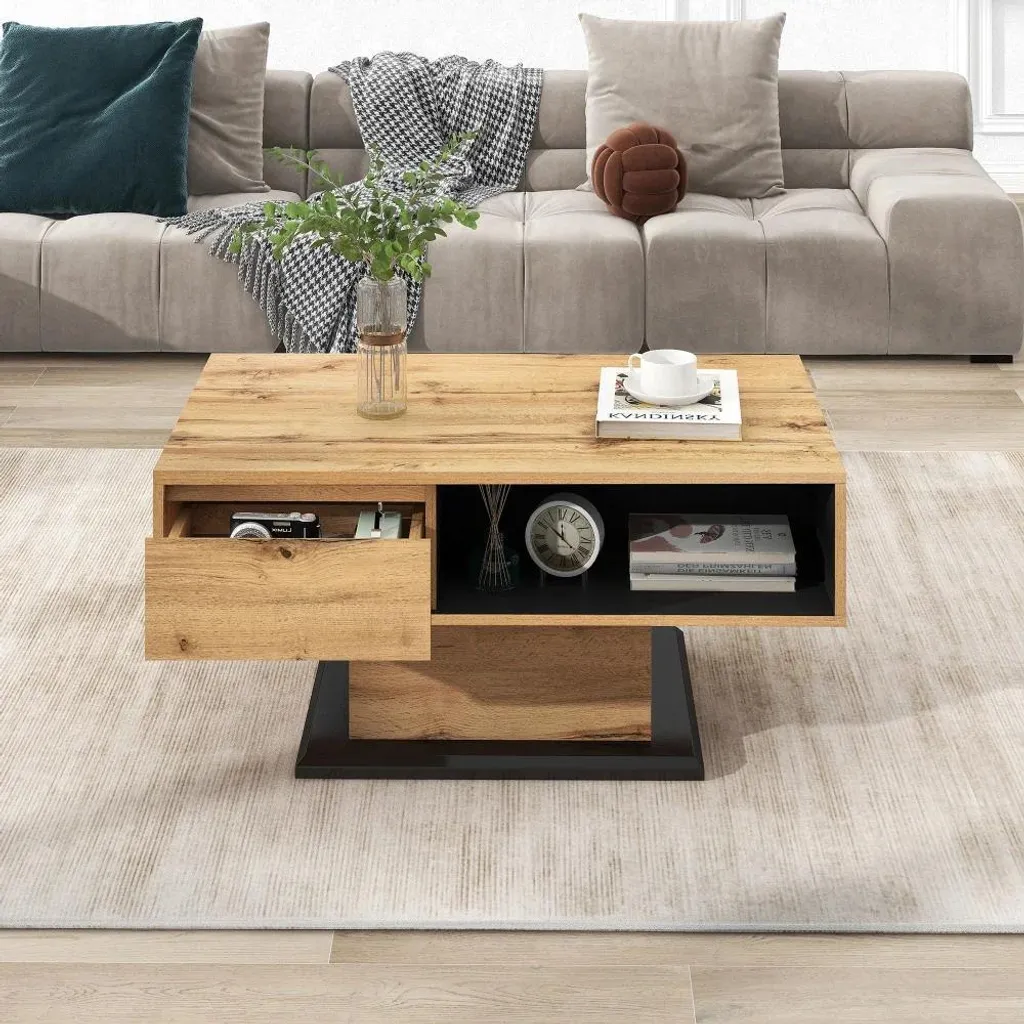 Table basse stable anti-encombrement avec grands rangements cachés - 2