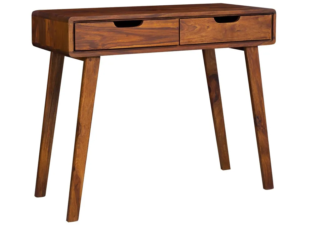 Table de maquillage en palissandre massif laqué Noisette 90 cm MALMÖ
