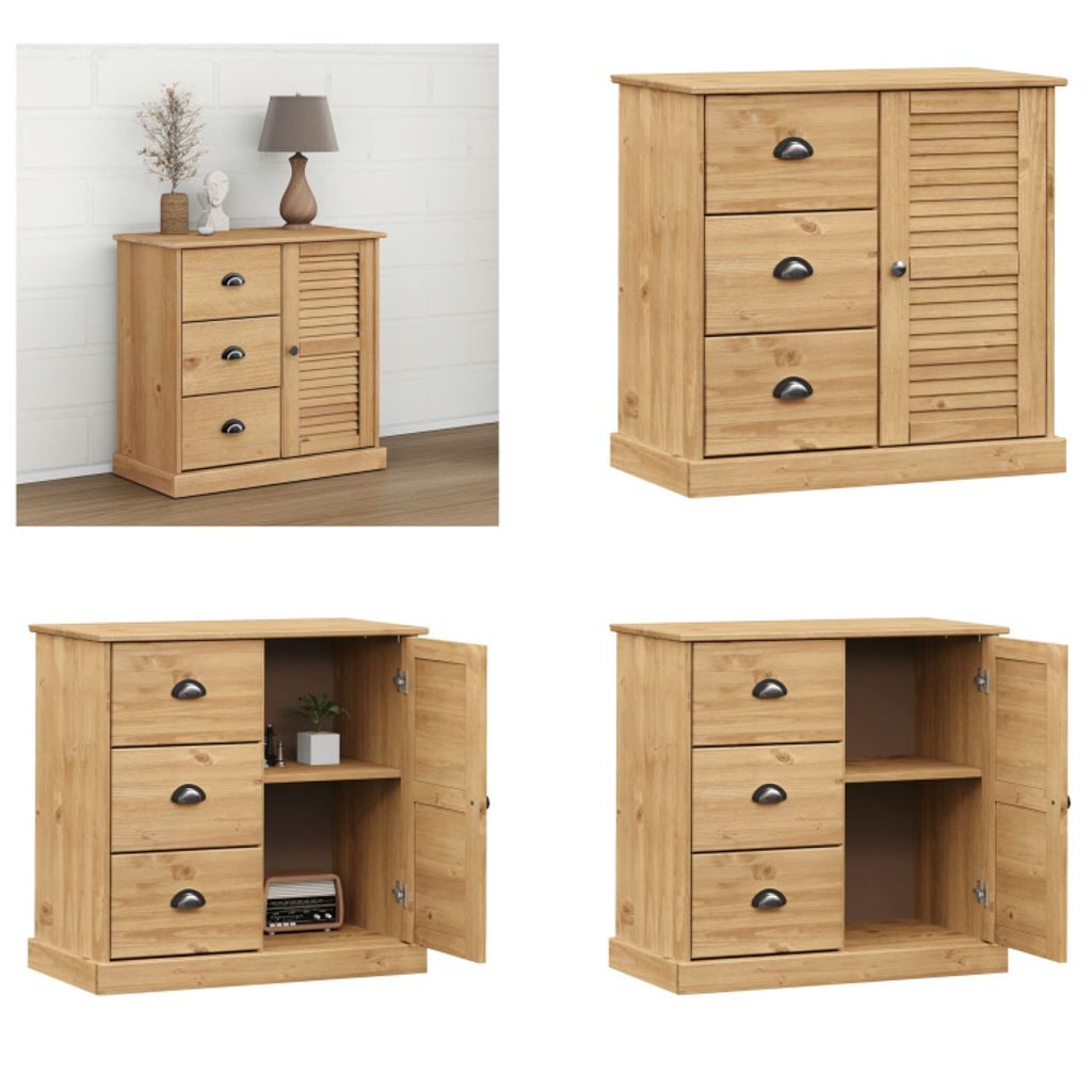 vidaXL Sideboard mit Schubladen VIGO 78x40x75 cm Massivholz Kiefer - Sideboard - Sideboards - Kommode - Anrichte