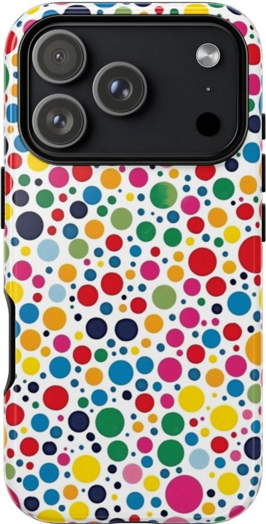 Bunte Tupfen auf Weiß – Hülle Kompatibel mit iPhone 17 Pro