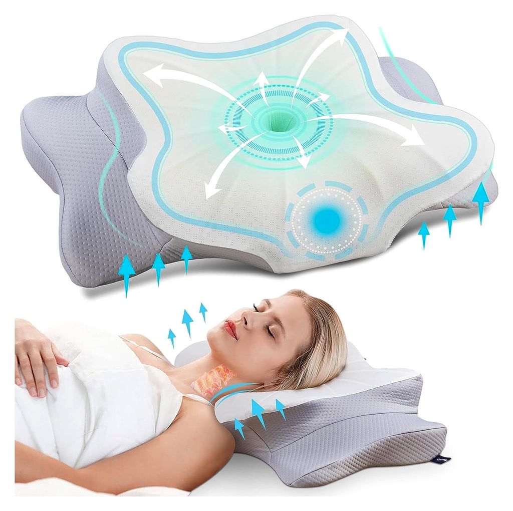 Ergonomisches Nackenkissen aus Memory Foam für Seiten-, Rücken- und Bauchschläfer