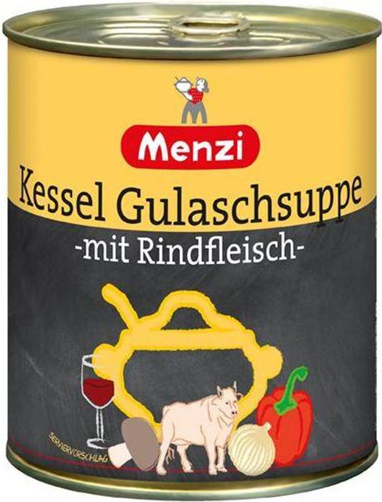 Menzi Kessel Gulasch 800 Ml Dose  Tafelfertig Proteinreich Produktbild 