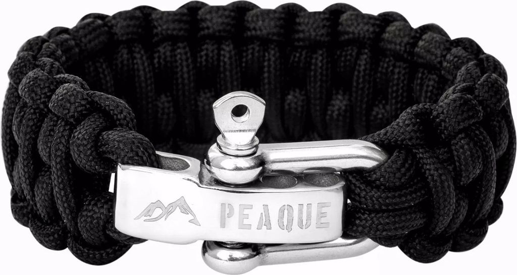 PEAQUE Survival Armband aus Paracord - Schwarz - Produktbild 