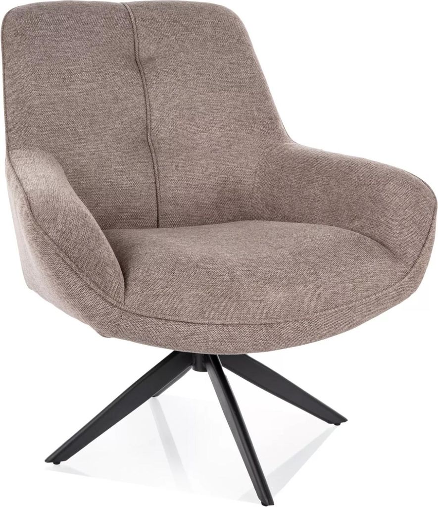 Drehbarer Polstersessel DUMITRA – beige/schwarz