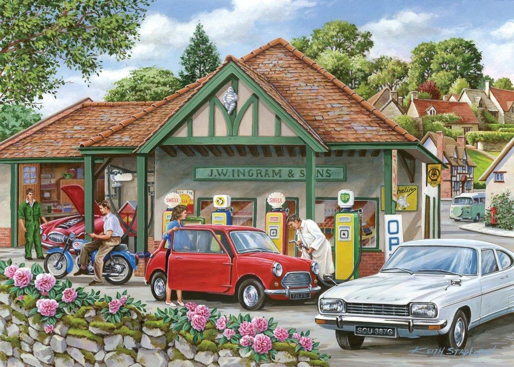 House of Puzzles Puzzle Fill Her Up Please 250 Teile XL Nostalgie