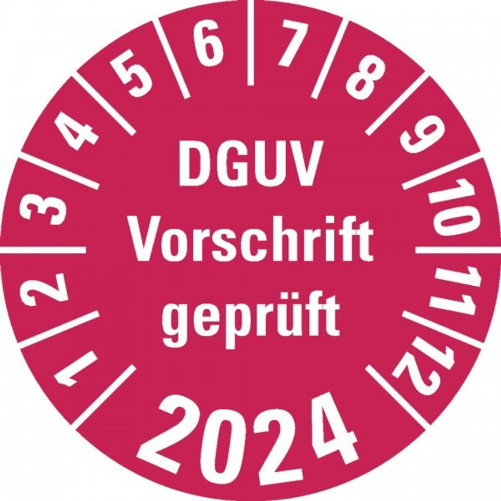 Dreifke Aufkleber I Prüfplakette DGUV Vorschrift 2024, rot, Doku.fol...