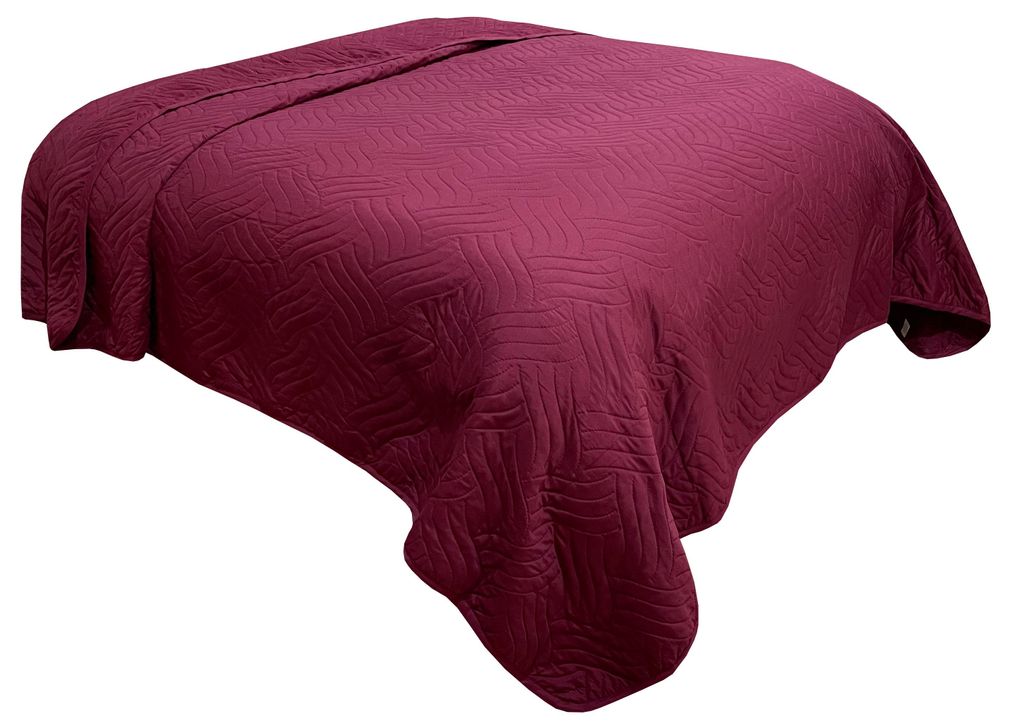 Tagesdecke Bettüberwurf 220x240 cm Bordeaux Unifarben Produktbild 