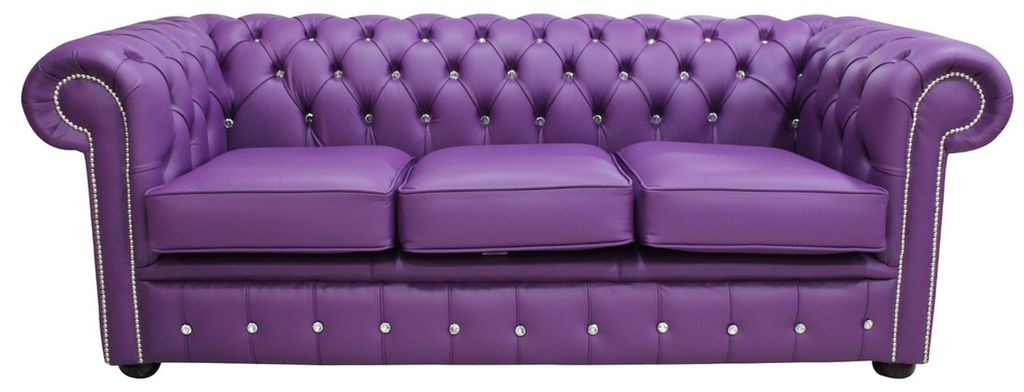 Chesterfield Design Luxus Polster Sofa Couch Sitz Garnitur Leder Textil Neu #242