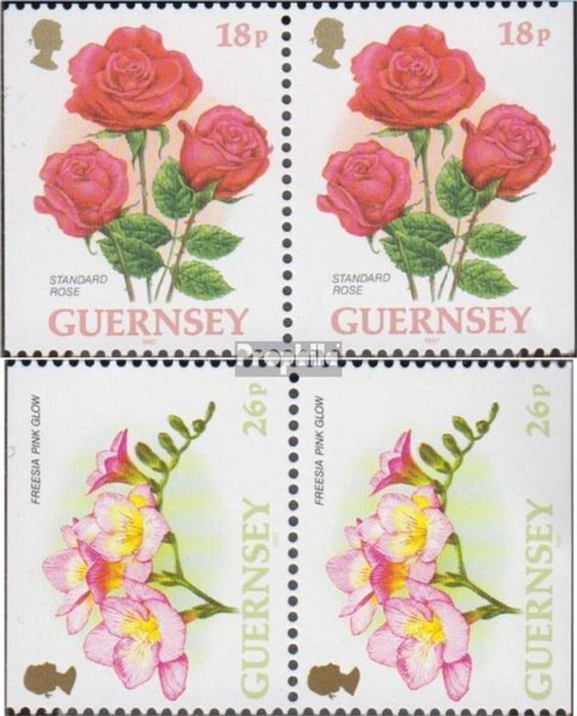 Briefmarken GB - Guernsey 1997 Mi 727Dl/Dr-728Do/Du Paare Produktbild 