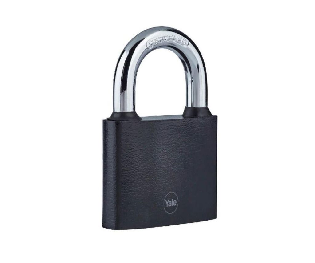YALE Y111B/32/116/1 Vorhängeschloss mit Bügel aus Gusseisen, schwarze Blisterpackung