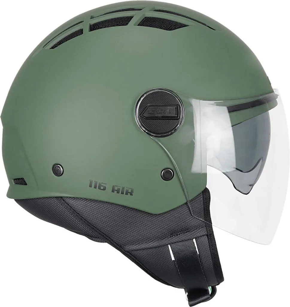 CGM 116A AIR Vert Opaque Taille M - Casque Jet Confortable Anti-Rayures