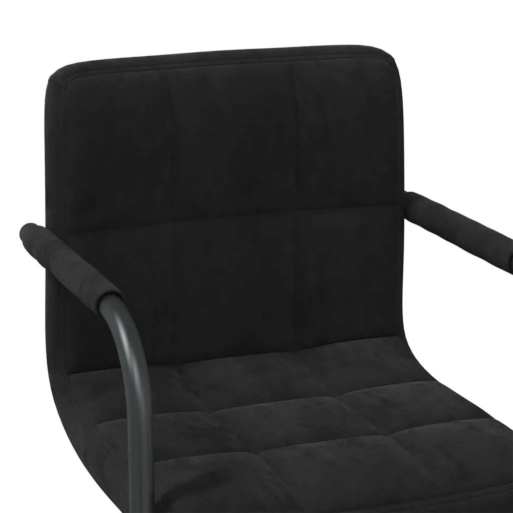 Sedia vidaXL Velluto Nero: Design Contemporaneo per Interni Chic - 7