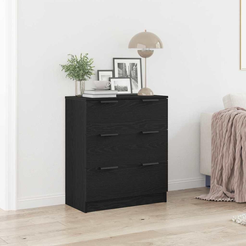 vidaXL Sideboard Schwarz Eichen-Optik 60 x 30 x 70 cm Holzwerkstoff