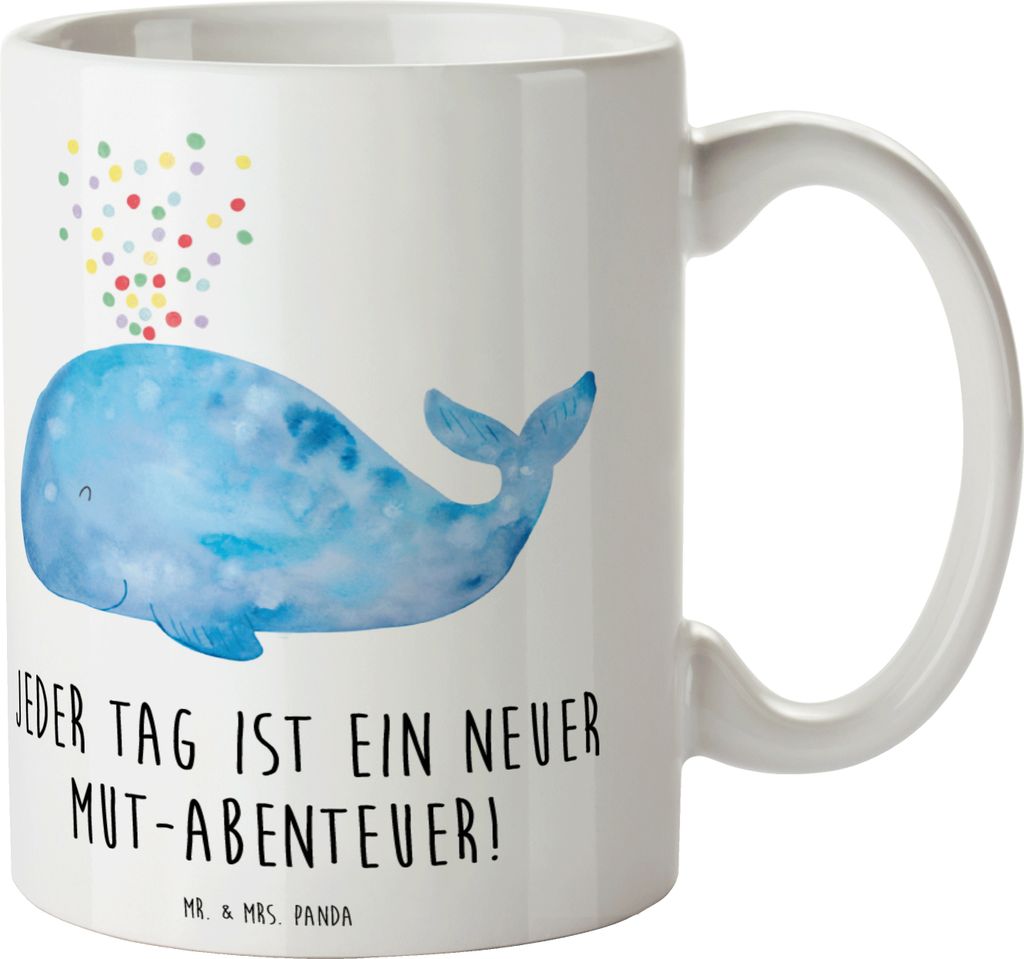 Mr. & Mrs. Panda Becher Angst überwinden Abenteuer - Weiß - Geschenk, haferl, Stärke, positiver Spruch, Trinkbecher, Trost, Selbstvertrauen, Ins...