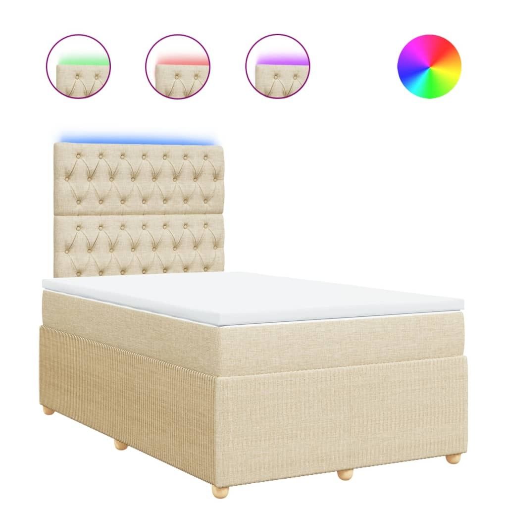 Boxspringbett mit Matratze Creme 120x200 cm Stoff