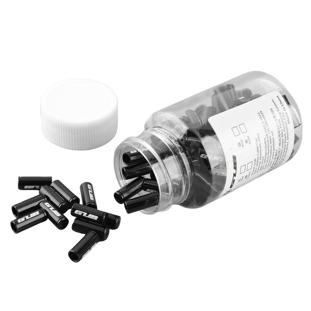 GUB 100 Stück 4 mm/5 mm Aluminiumlegierung Fahrrad-Schaltzug- und Bremszug-Endkappen-Set