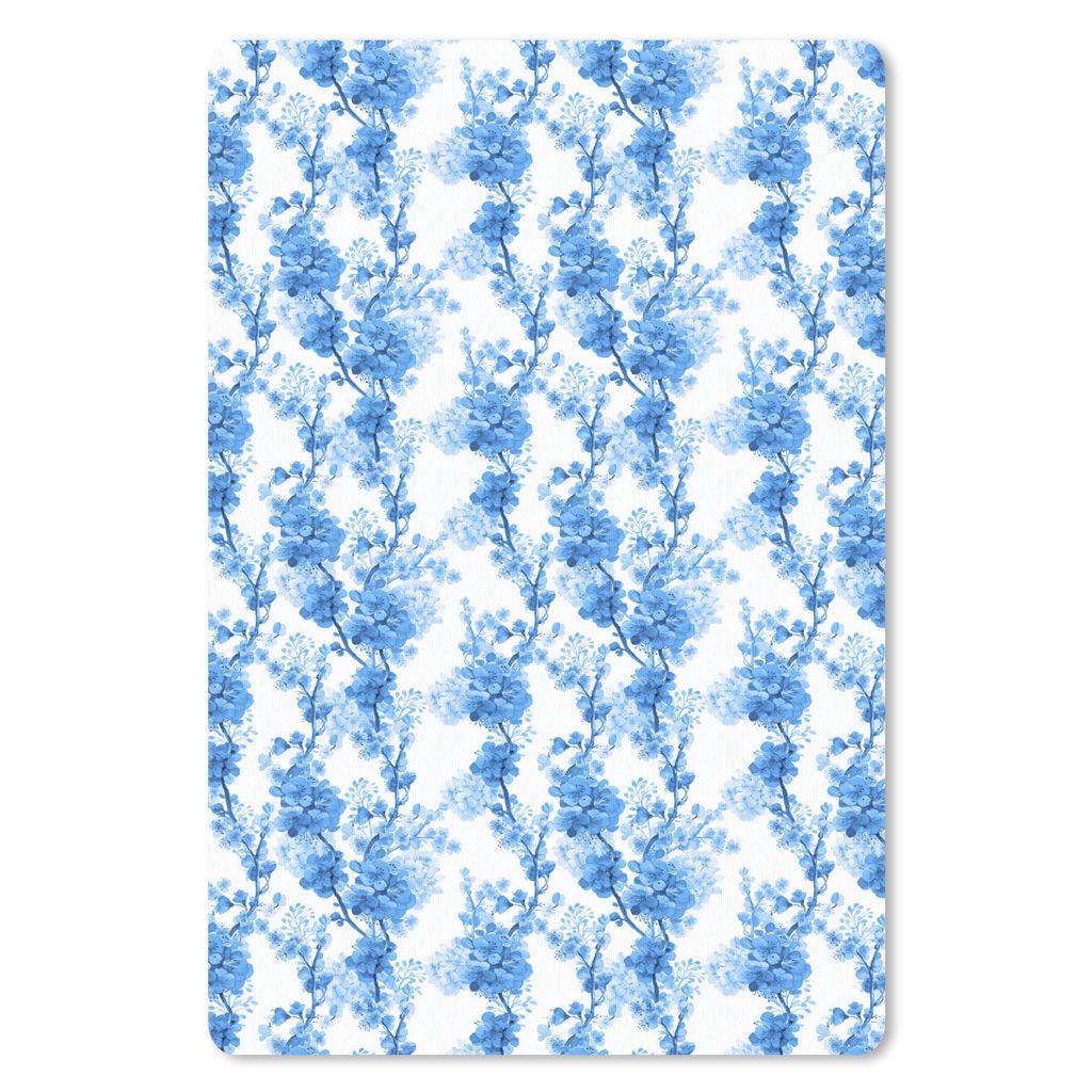 MuchoWow Mauspad Mousepad Blumen - Blüte - Pflanzen - Blau 40x60 cm - Mousepads - Maus Mat - Pad - Mausunterlage - Schreibtisch Accesoire