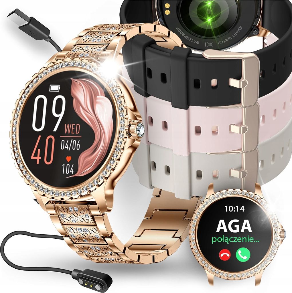 Smartwatch Zegarek Damski Polskie Menu Rozmowy Smart Watch Zdjęcie produktu 