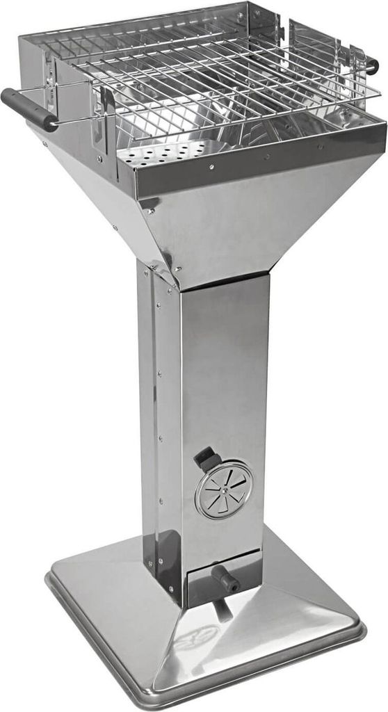 Grill Säulengrill Edelstahlgrill Trichtergrill Holzkohlegrill Holzkohle Edelstahl Design Barbecue 525x415x94cm 915732 17549 4031765175494