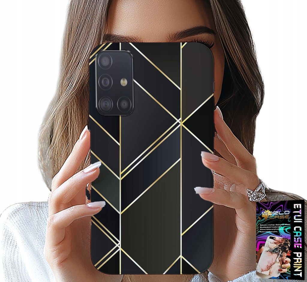 Hülle Für Samsung Galaxy A71 - Goldrahmen, Elegantes Design + Glas