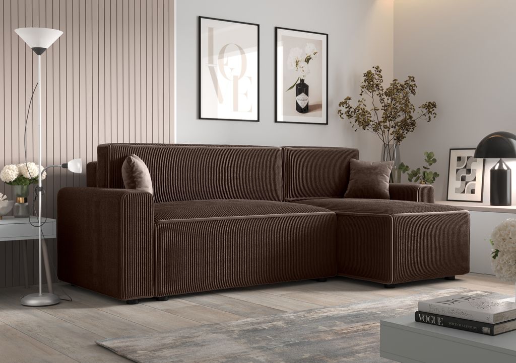 Ecksofa Alvito BIS, Farbe: Schokoladenbraun. Material: Produktbild 