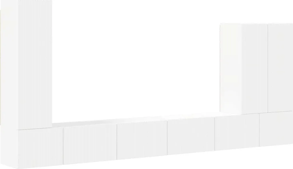 Gagnez de la place : Ensemble d'étagères murales TV 6 pièces blanches