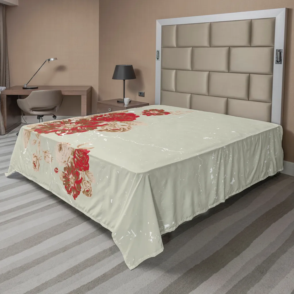 Lenzuolo Matrimoniale ABAKUHAUS Rose Vintage - Resistente e Facile
