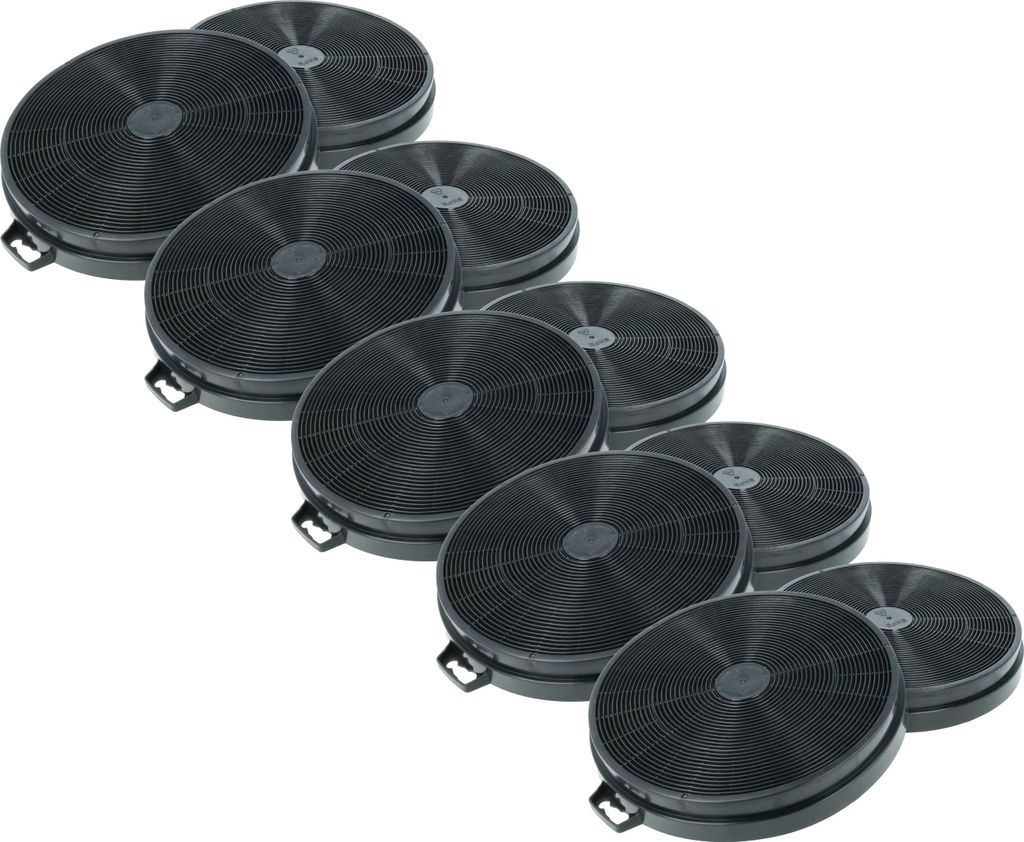 vhbw 10x Aktivkohlefilter kompatibel mit Secondi Marchi GRCPGK 90 IX, Isotta 60, KBA 120 IX, Fiorina 90 GH, KBA 90 IX Dunstabzugshaube - 20,2 cm