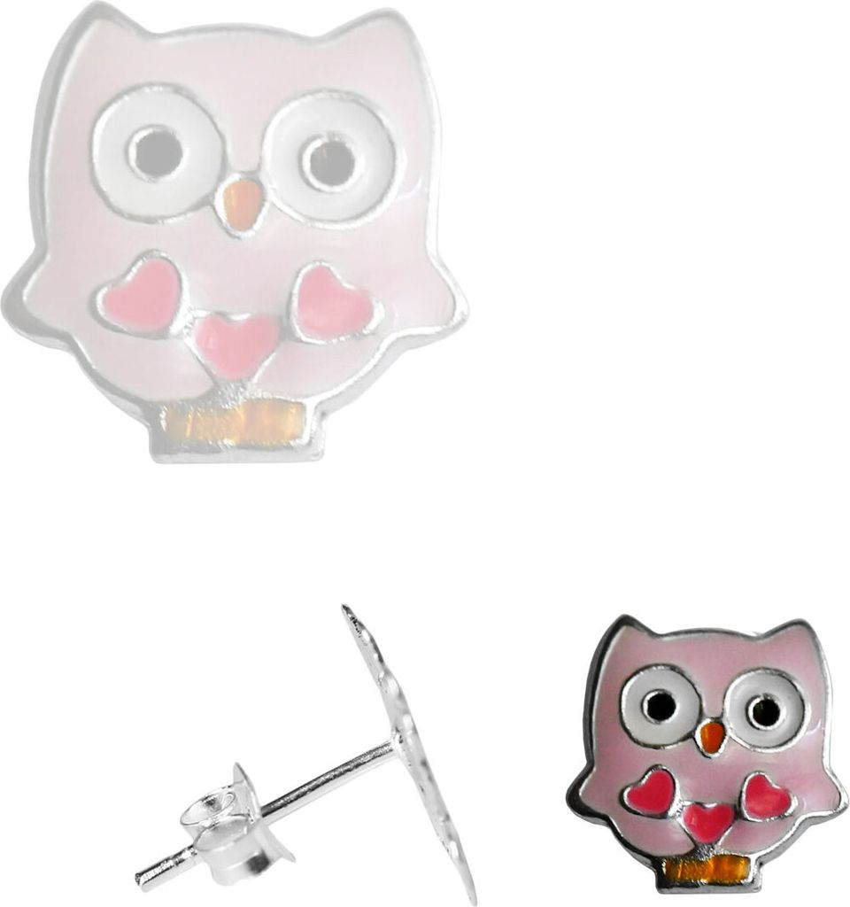 Ohrstecker pinke Eule 925 Sterling Silber