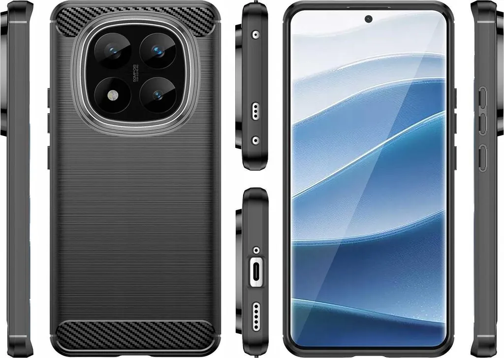 Coque SPACECASE Carbon pour Redmi Note 14 Pro+ 5G noire ultra résistante - 6