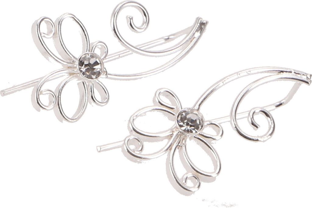 Boho Ohrringe, Ear Climber, Lange Ohrstecker aus Silber - Schmetterling, Silber-Farben, SterlingSilber, Silberohrringe