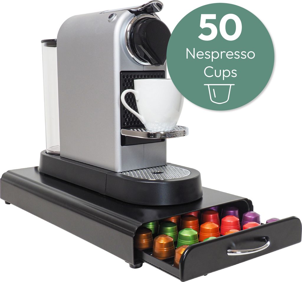 Nespresso Kapselhalter - Kapselhalter Nespresso für mehr Ordnung und Platz - Gadgy Kapsel Aufbewahrung für 50 Nespresso Kaffeekapseln - Edelstahl...
