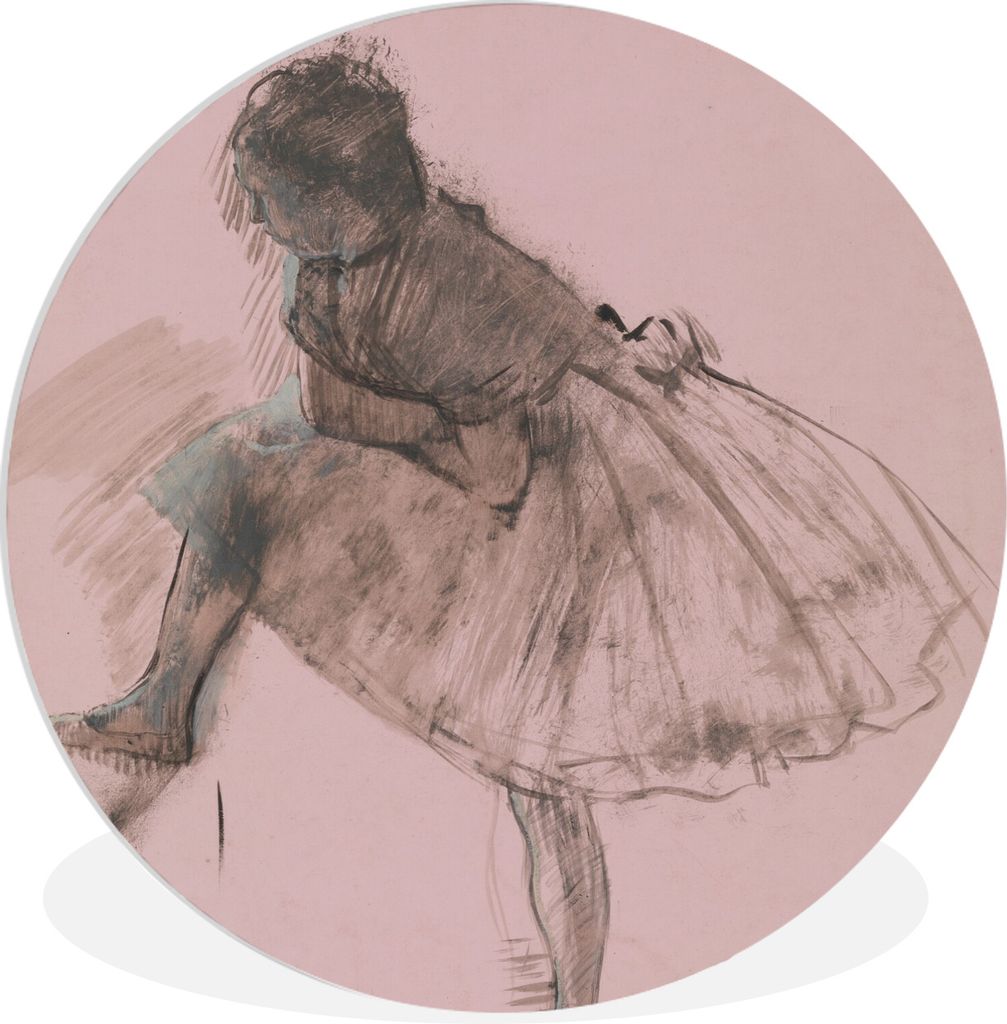 MuchoWow Rundes Wandbild - Runde Bilder Studie einer Balletttänzerin - Gemälde von Edgar Degas Ø 30 cm Kreis Wanddekoration Kunststoff - Wandk...