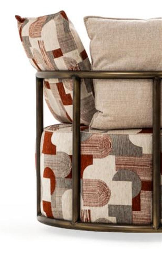 Modern Mehrfarbig Sessel Design Sofa Sitzer Luxus Relax Textil Lounge Polster