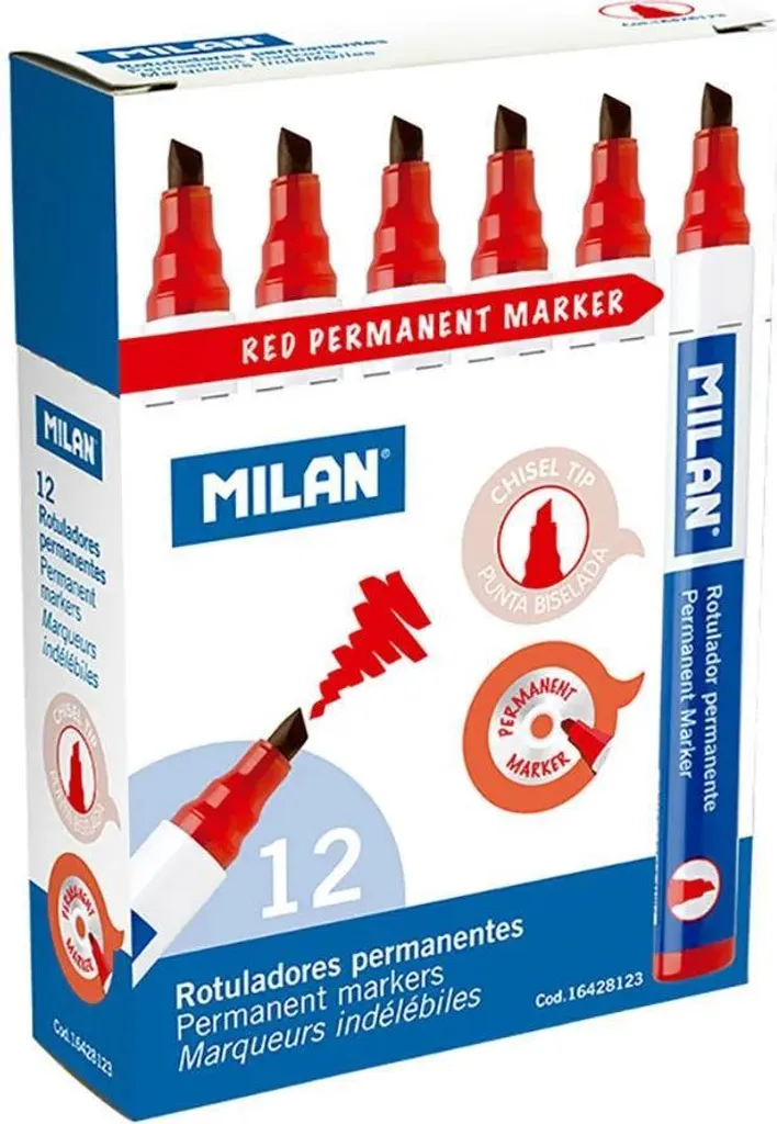 Pennarello Indelebile Milano Rosso 12 Pezzi - Marcatore PVC Professionale