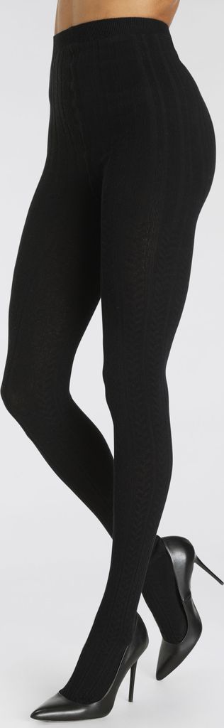 LASCANA Strickstrumpfhose 2 -teilig 2x schwarz Größe 44/46