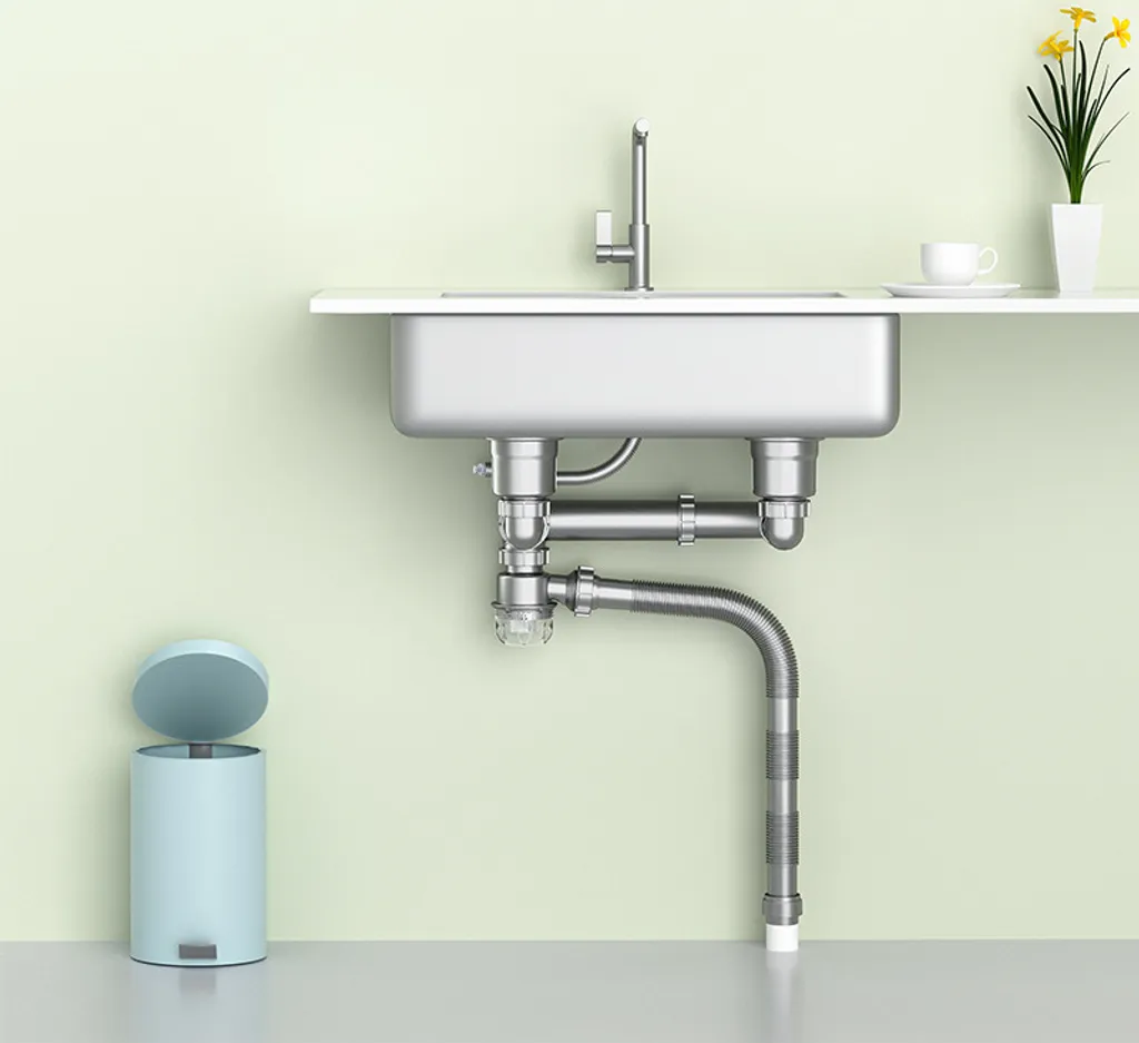 INF Kit d'installation pour évier gain de place modèle 2 compact blanc - 2