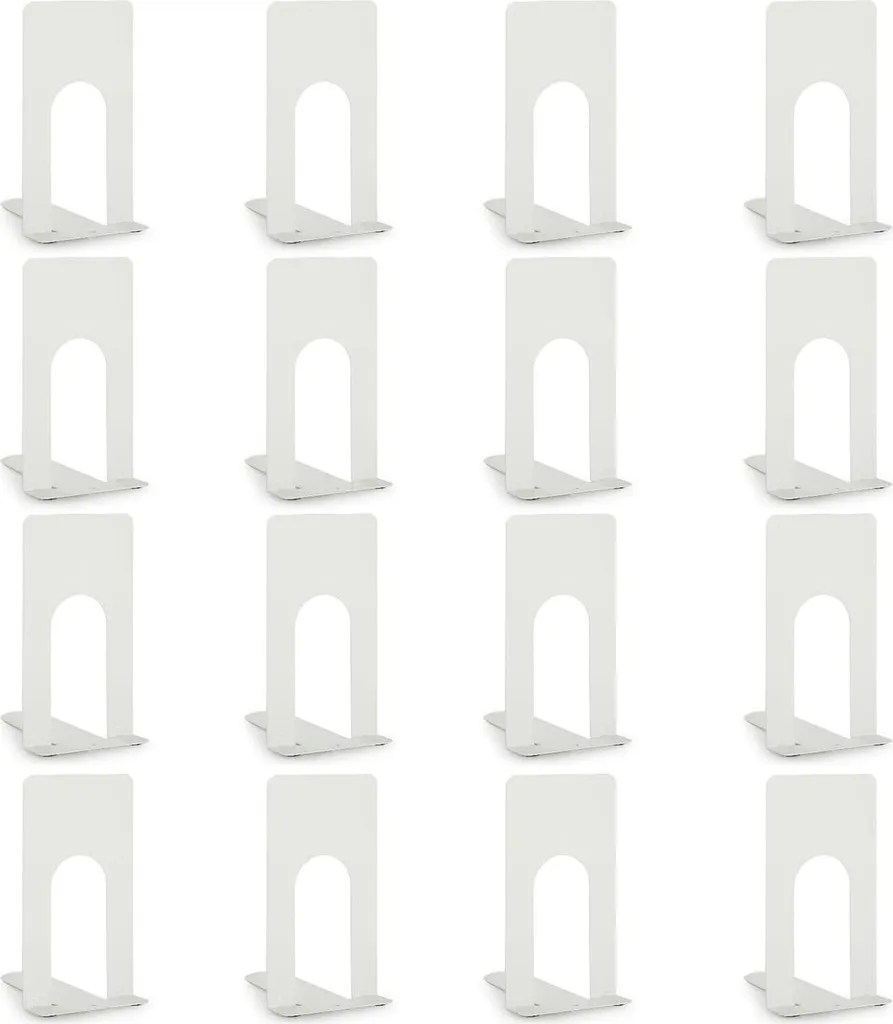 Organizer Libri Anhow Metallo Bianco 16 Pezzi - Ordine in Ufficio