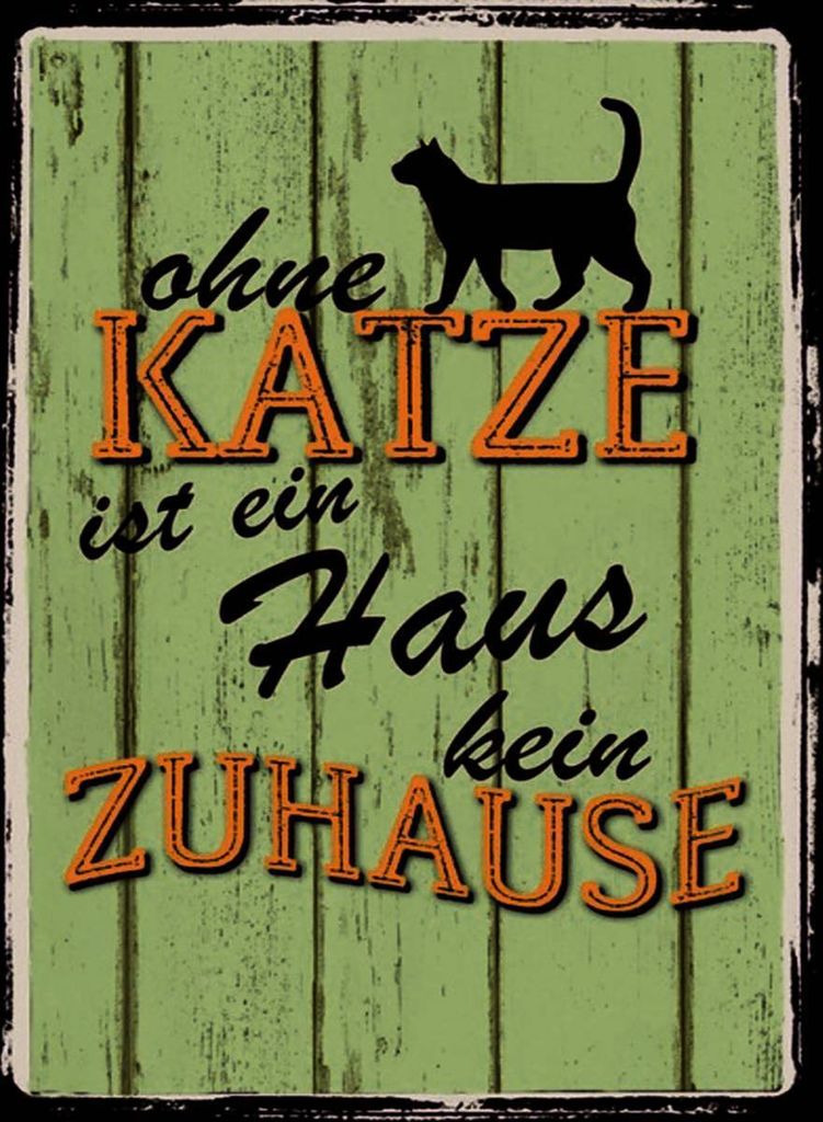 vianmo Holzschild 40x30 cm ohne Katze ist Haus kein Zuhause