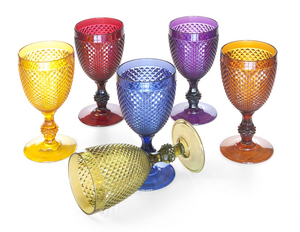 Excelsa Lot De 6 Verres à Vin Diamond Plastique 39 Cl Violet