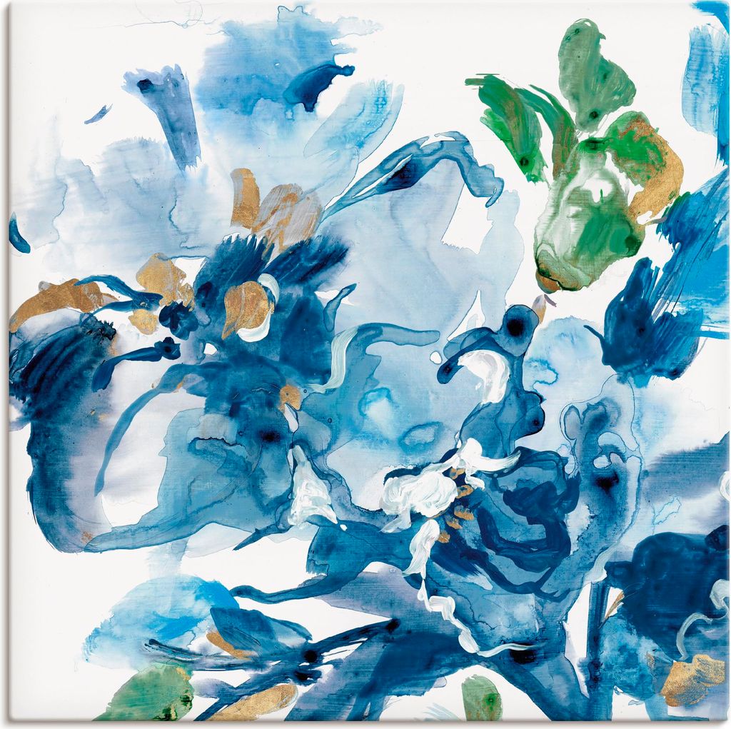 ARTland Leinwandbild Cerulean Floral Größe: 30x30 cm